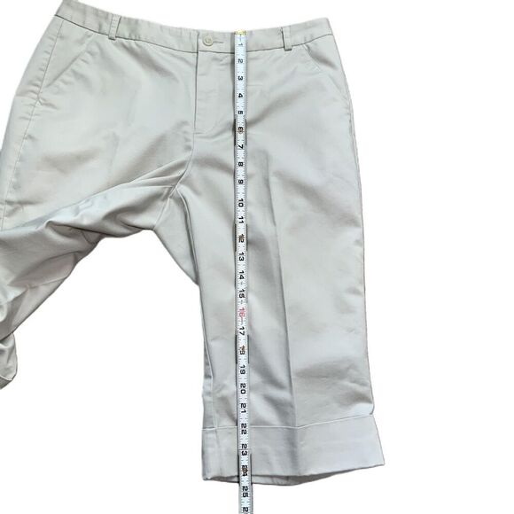 Dockers White Cuffed Hem Stretch Capri Pants Coastal Grandma Preppy Aesthetic 10 - Picture 6 of 14